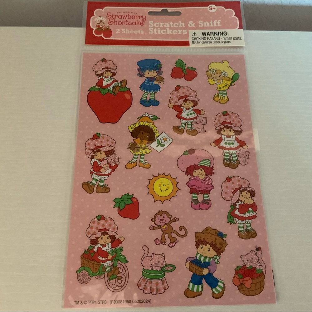 Strawberry Shortcake Scratch and Sniff Stickers- 2 Sheets